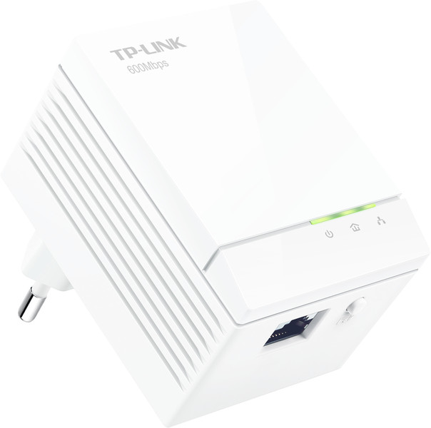 TP-LINK AV600 600Mbit/s Eingebauter Ethernet-Anschluss Weiß 1Stück(e) PowerLine Netzwerkadapter