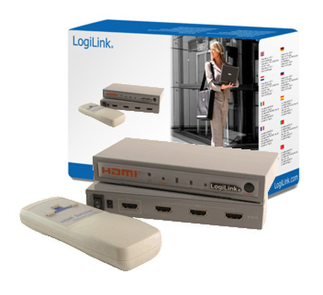 LogiLink Video Switch HDMI 3-Port with Amplifier