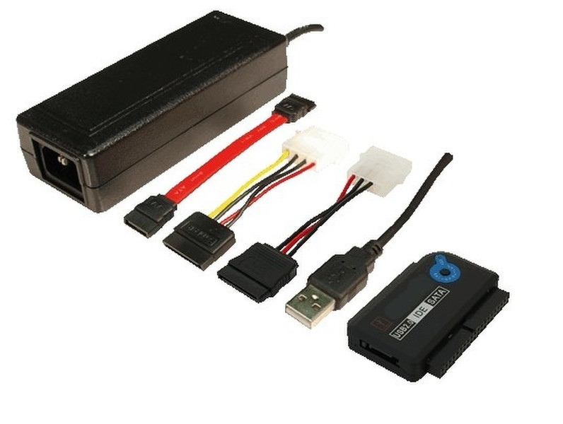 LogiLink Adapter USB 2.0 to 2.5 + 3.5 Zoll IDE + SATA HDD OTB Черный кабельный разъем/переходник