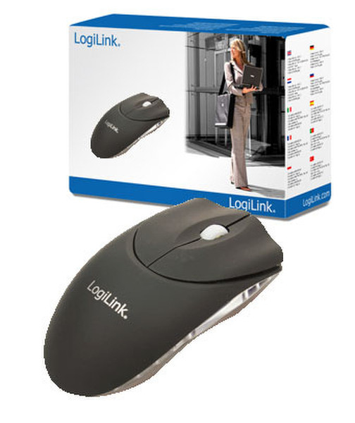 LogiLink Mouse Laser USB + PS/2 with LED USB+PS/2 Лазерный 1200dpi Черный компьютерная мышь