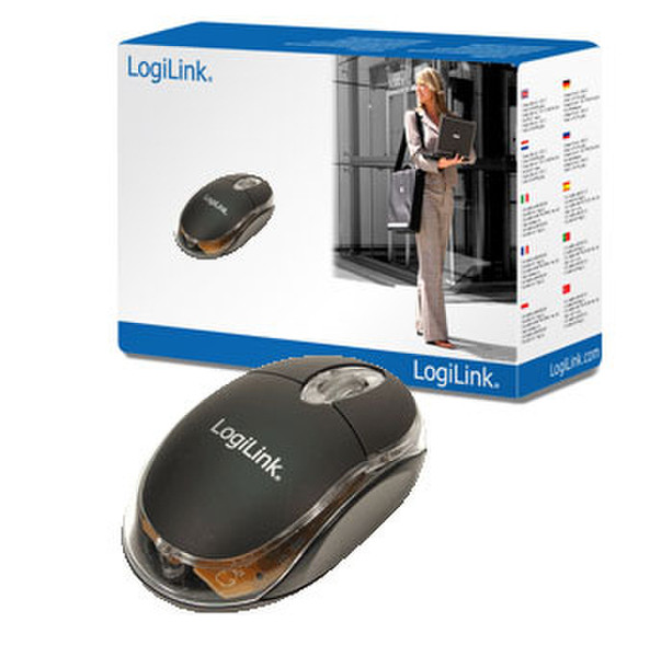 LogiLink Mouse optical USB Mini with LED USB Оптический 800dpi Черный компьютерная мышь