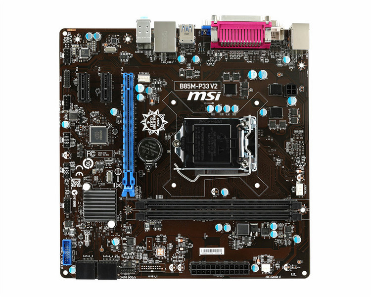 MSI B85M-P33 V2 Intel B85 Socket H3 (LGA 1150) Micro ATX motherboard