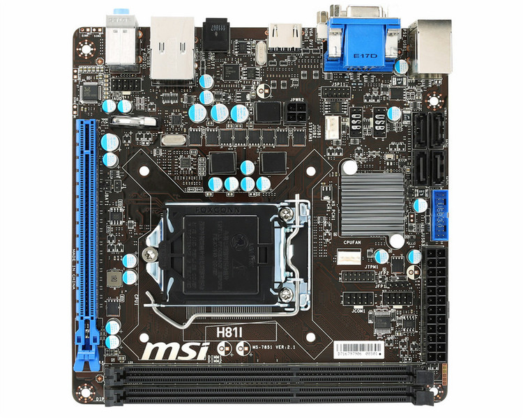 MSI H81I Intel H81 Socket H3 (LGA 1150) Mini ITX motherboard