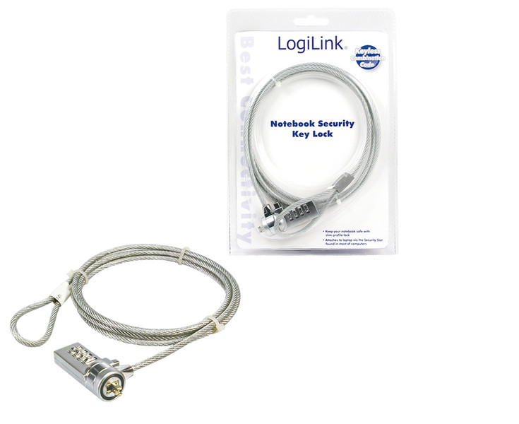 LogiLink Notebook Security Lock w/ Combination 1.5м кабельный замок
