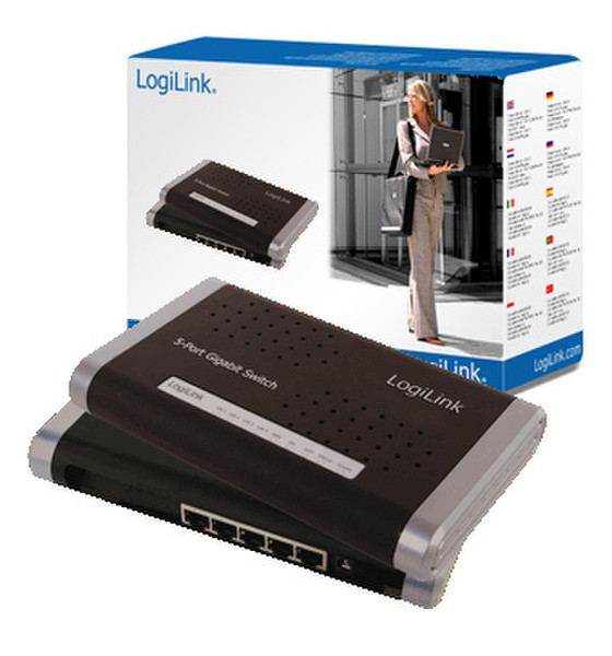LogiLink 5-Port Gigabit Desktop Switch Неуправляемый Черный