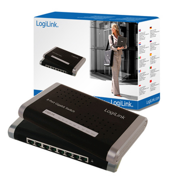 LogiLink Gigabit Desktop Switch 8-Port Неуправляемый Черный