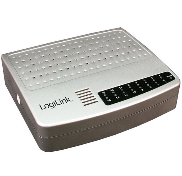 LogiLink 16-port Fast Ethernet Desktop Switch ungemanaged Silber