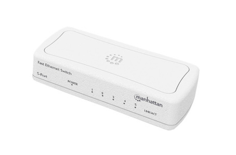 Manhattan 560672 Неуправляемый Fast Ethernet (10/100) Белый сетевой коммутатор