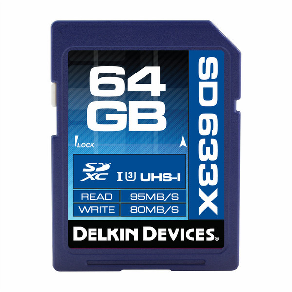 Delkin 64GB UHS-I SDXC 64ГБ SDXC UHS карта памяти