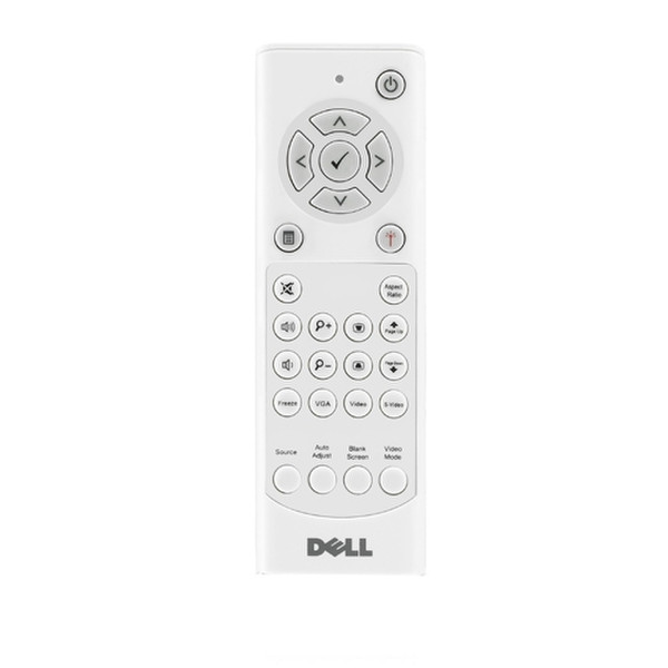 DELL 725-10264 IR Wireless Push buttons Grey,White remote control