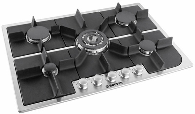 Hoover HGH 75 SQDX built-in Gas Black,Stainless steel hob