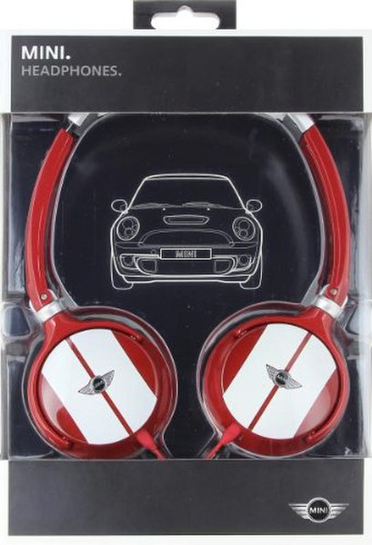 Mini MNHP814RE Binaural Kopfband Rot, Weiß Mobiles Headset