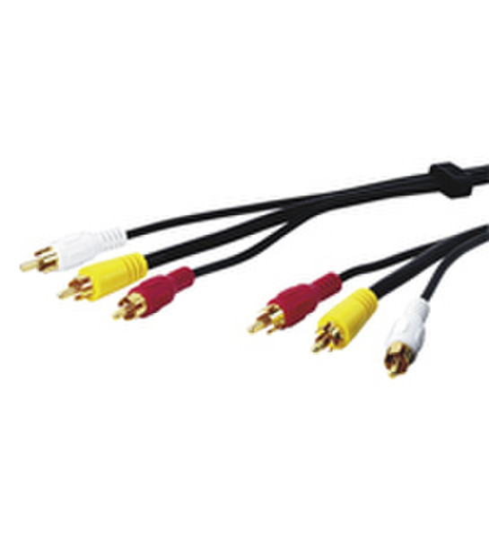 Wentronic AVK 201-1000 10.0m 10m 3 x RCA 3 x RCA Black composite video cable