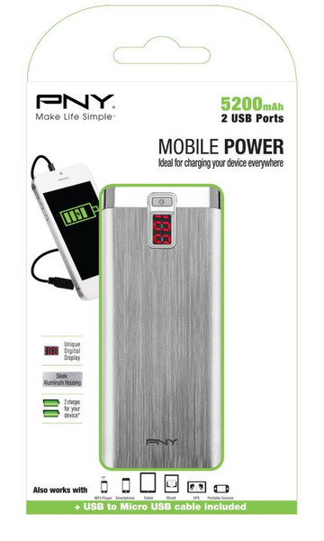 PNY PowerPack Digital 5200 Lithium-Ion 5200mAh rechargeable battery