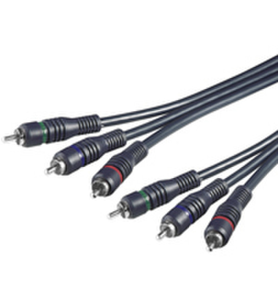 Wentronic AVK 607-500 5.0m 5м 3 x RCA 3 x RCA Черный компонентный (YPbPr) видео кабель