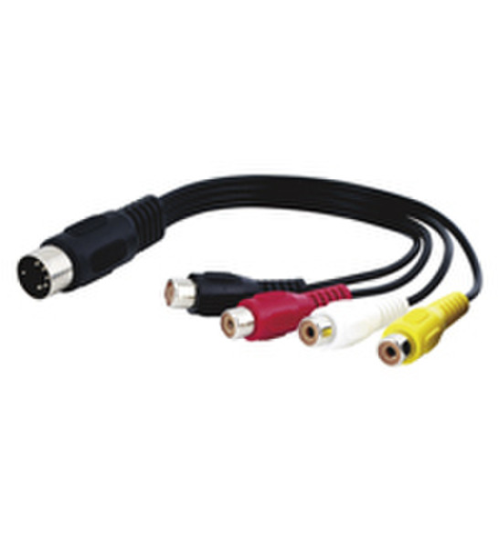 Wentronic AVK 103-020 0.2m 0.2m 5-pin DIN 4 x RCA Black