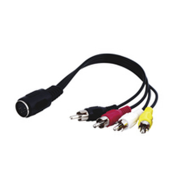 Wentronic AVK 101-020 0.2m 0.2m 5-pin DIN 4 x RCA M Black