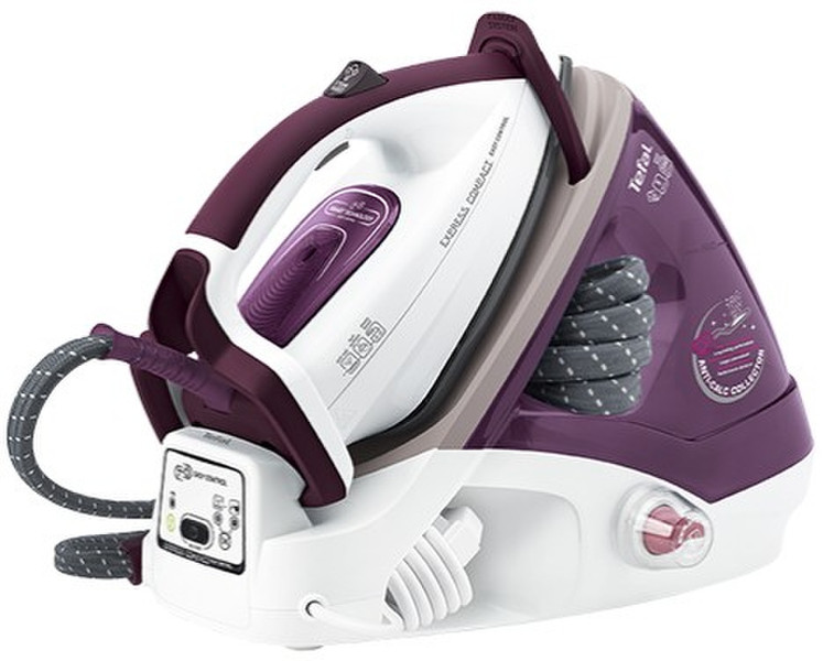 Tefal Express Compact GV7620 1.6L Ultragliss soleplate Purple,White steam ironing station
