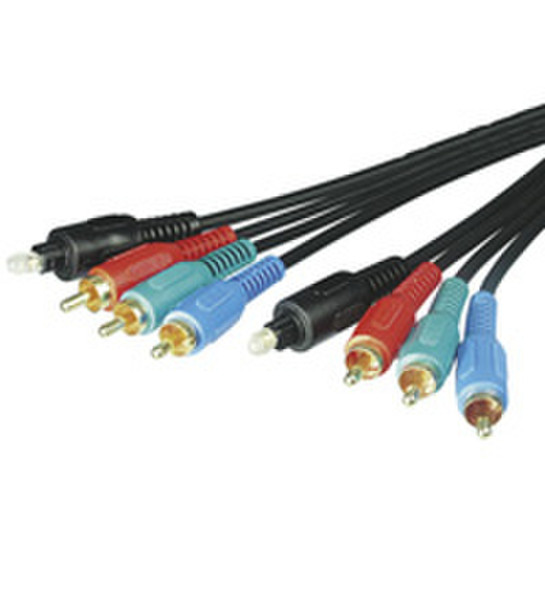 Wentronic AVK 611-1000 10.0m 10м RCA + TOSLINK Черный компонентный (YPbPr) видео кабель