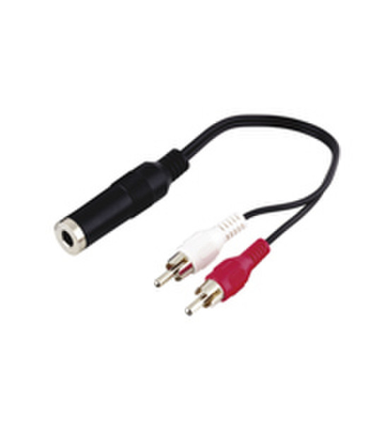 Wentronic AVK 358-020 0.2m 0.2м 6.35mm 2 x RCA Черный аудио кабель