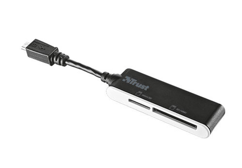 Trust 19440 Micro-USB Черный, Белый устройство для чтения карт флэш-памяти