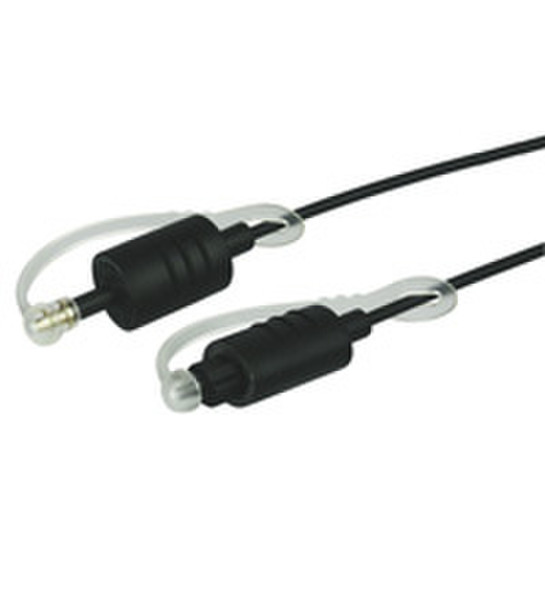 Wentronic AVK 224-100 1.0m 1m toslink 3.5mm Black fiber optic cable