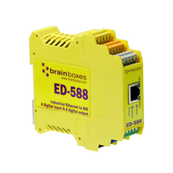 Brainboxes Ethernet to Digital Yellow electrical relay