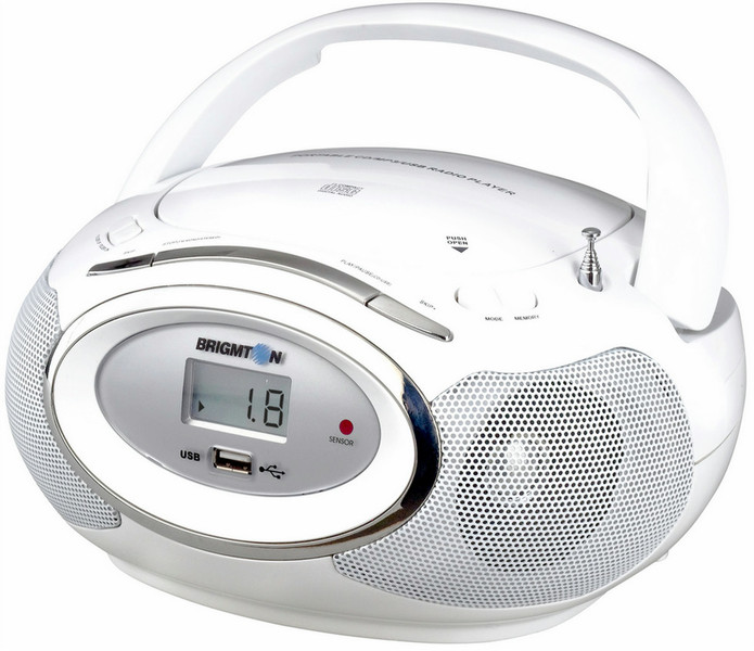 Brigmton W-410-B Цифровой 2.4Вт Белый CD радио
