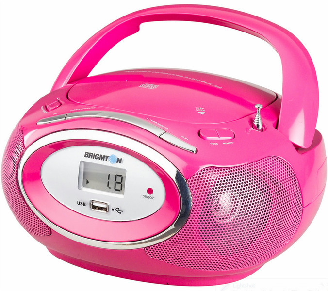 Brigmton W-410-R Цифровой 2.4Вт Розовый CD радио
