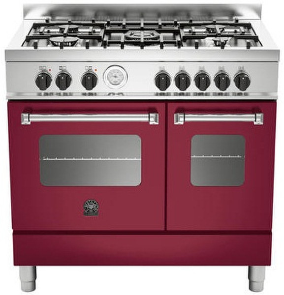 Bertazzoni La Germania AMD 5C 61 B VI T Freestanding Gas hob A Red cooker