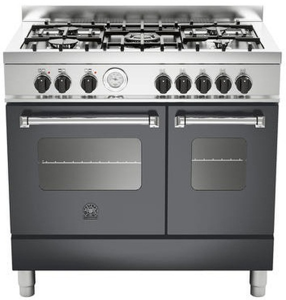 Bertazzoni La Germania AMD 5C 61 B NE T Freistehend Gas hob A Schwarz Küchenherd