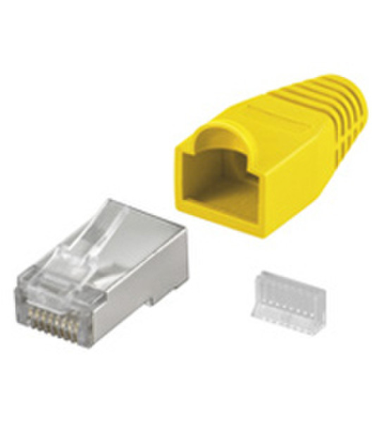 Wentronic CAT 5 RJ45/8P8C Plug Yellow Yellow cable clamp