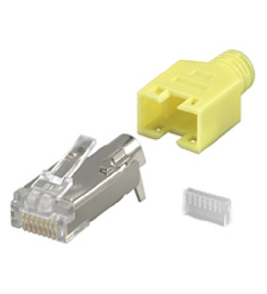 Wentronic CAT 5 RJ45/8P8C Plug Yellow HQ Yellow cable clamp