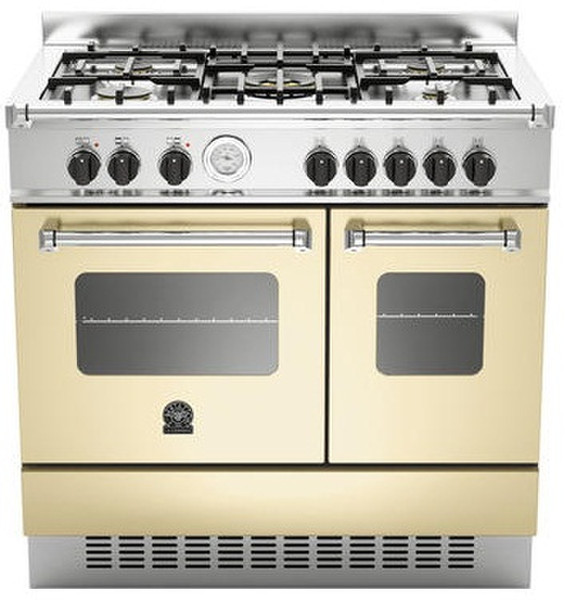 Bertazzoni La Germania AMD 5C 61 A CR T Freistehend Gas hob A Cremefarben Küchenherd