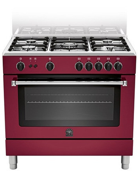 Bertazzoni La Germania AM9 5C 61 C VI T Freistehend Gas hob A Rot Küchenherd