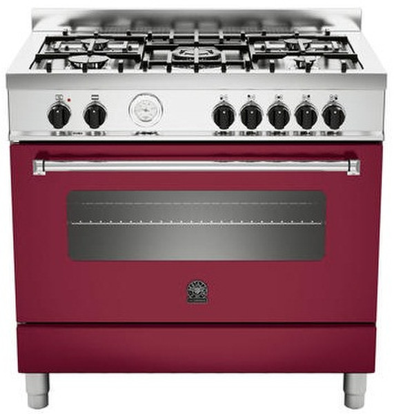 Bertazzoni La Germania AM9 5C 61 B VI T Freistehend Gas hob A Rot Küchenherd