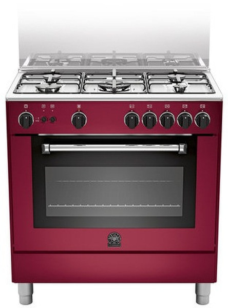 Bertazzoni La Germania AM8 5C 71 C VI/13 Freistehend Gas hob Rot Küchenherd