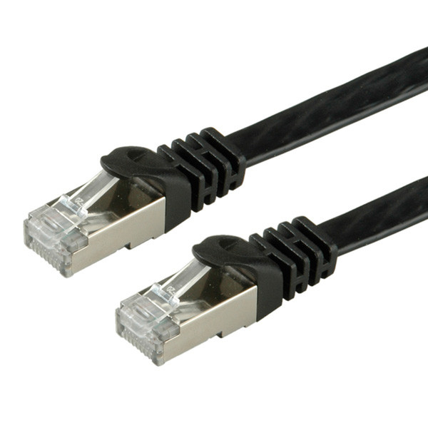 Rotronic FTP Cat.6 Flat Network Cable, black 5m