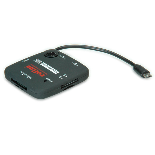ROLINE CardReader + OTG USB Hub for SAMSUNG Galaxy S3/S4/S5 black card reader