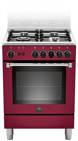 Bertazzoni La Germania AM6 4C 61 C VI T Freistehend Gas hob A Rot Küchenherd