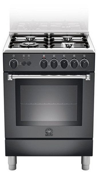 Bertazzoni La Germania AM6 4C 61 C NE T Отдельностоящий Gas hob A Черный кухонная плита