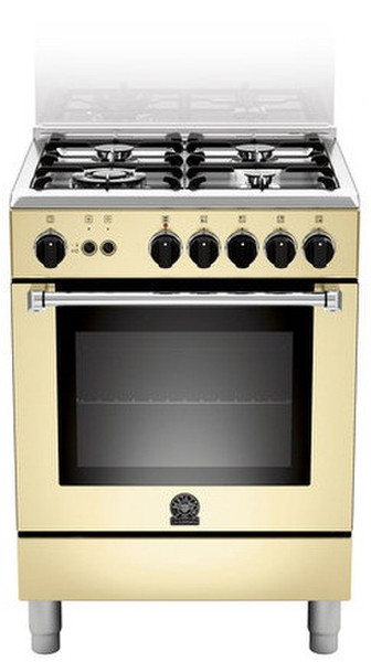 Bertazzoni La Germania AM6 4C 61 C CR T Freestanding Gas hob A Cream cooker