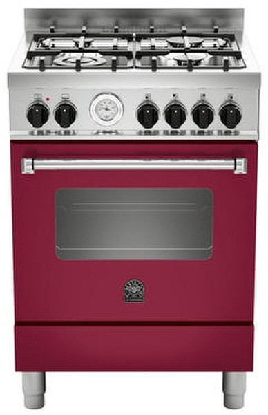 Bertazzoni La Germania AM6 4C 61 B VI T Freistehend Gas hob A Rot Küchenherd