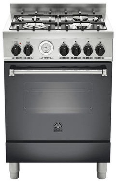 Bertazzoni La Germania AM6 4C 61 B NE T Freestanding Gas hob A Black cooker