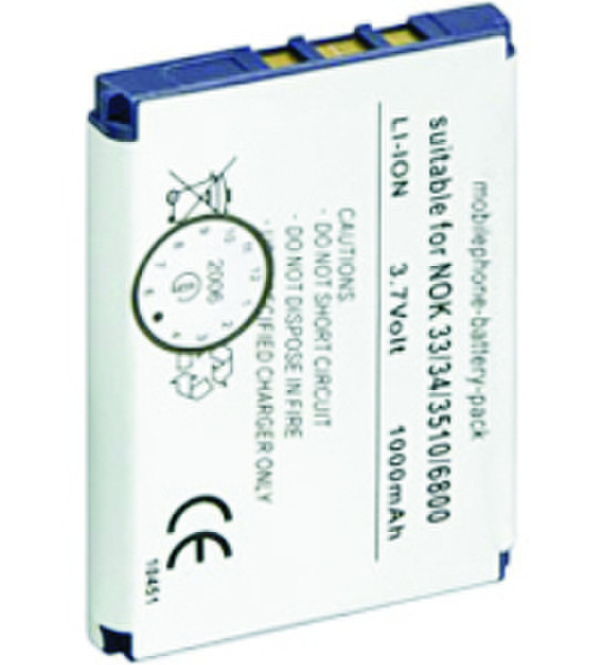 M-Cab Mobile Phone Battery Nokia 3310/3510/6800 Lithium-Ion (Li-Ion) 1000mAh 3.7V rechargeable battery