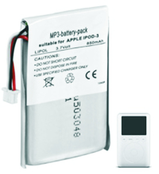 M-Cab iPOD Battery Lithium Polymer (LiPo) 800mAh 3.7V Wiederaufladbare Batterie