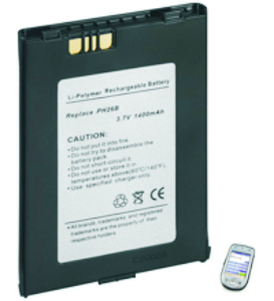 M-Cab PDA Battery for O2 XDA III Литий-полимерная (LiPo) 1400мА·ч 3.7В аккумуляторная батарея