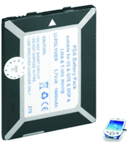 M-Cab PDA Battery O2 XDA II Lithium Polymer (LiPo) 1400mAh 3.7V rechargeable battery
