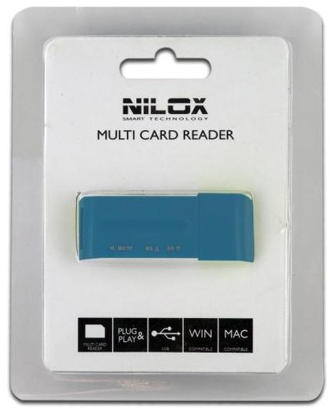 Nilox 10NXCRMI00003 USB 2.0 Синий, Белый устройство для чтения карт флэш-памяти