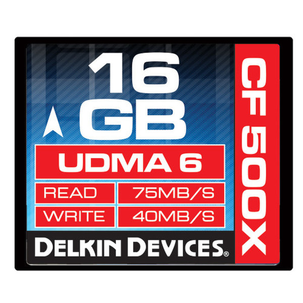 Delkin 16GB CF 500X UDMA 6 16ГБ CompactFlash карта памяти